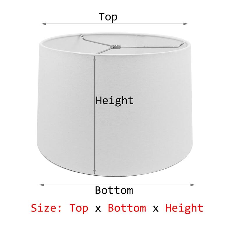 Mestar White Fabric Hardback Drum Lampshade (Spider) - White - 14x16x10
