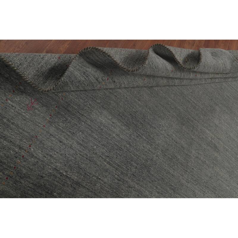 Gray Gabbeh Oriental Area Rug Wool Carpet - 8'0"x 9'8"