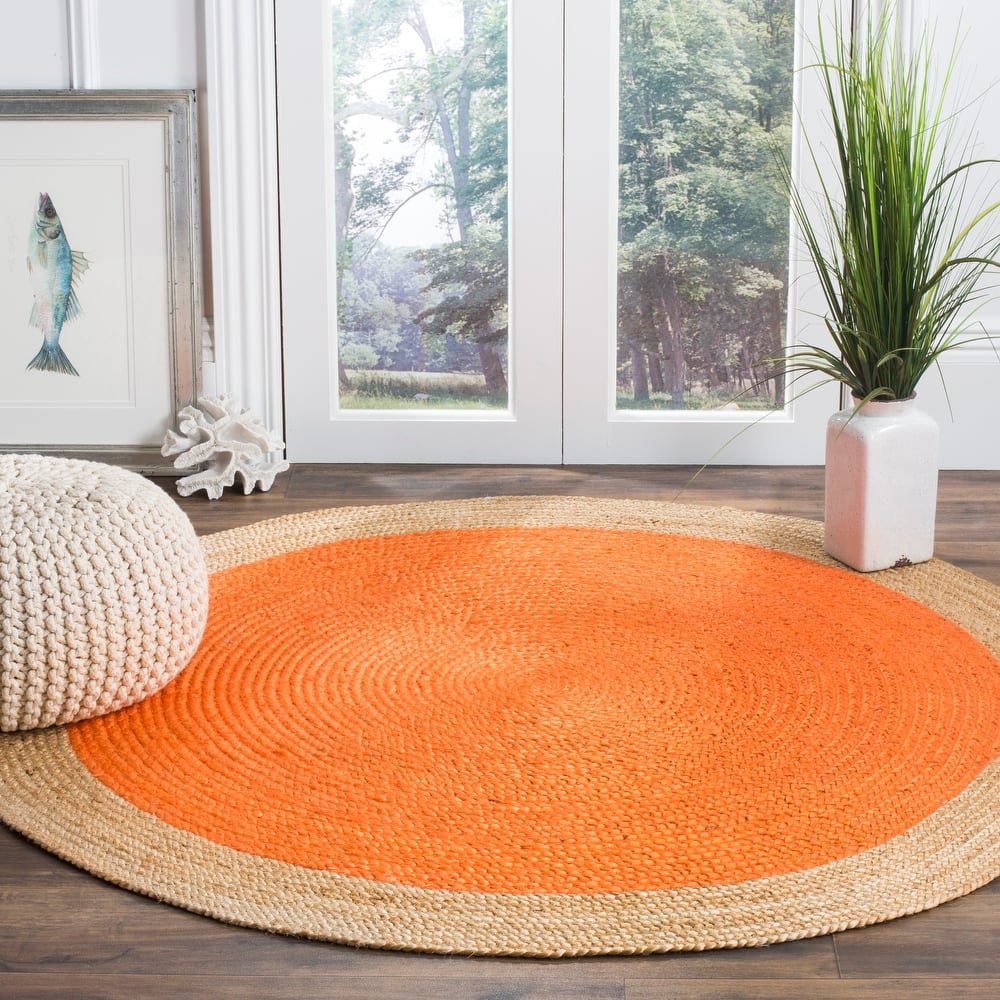 SAFAVIEH Handmade Natural Fiber Jolette Bordered Round Jute Rug