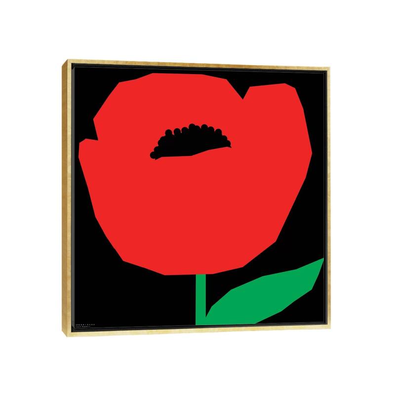 iCanvas "Red Poppy" by Art Mirano Framed Canvas Print - Gold - 12x12