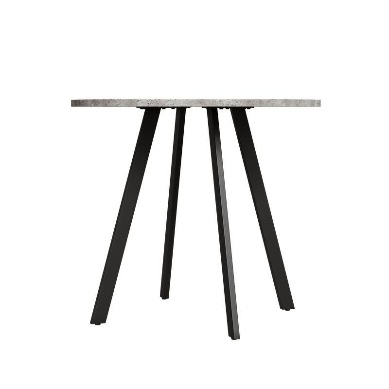 Modern minimalist 31.5 inches circular dining table, gray cement texture