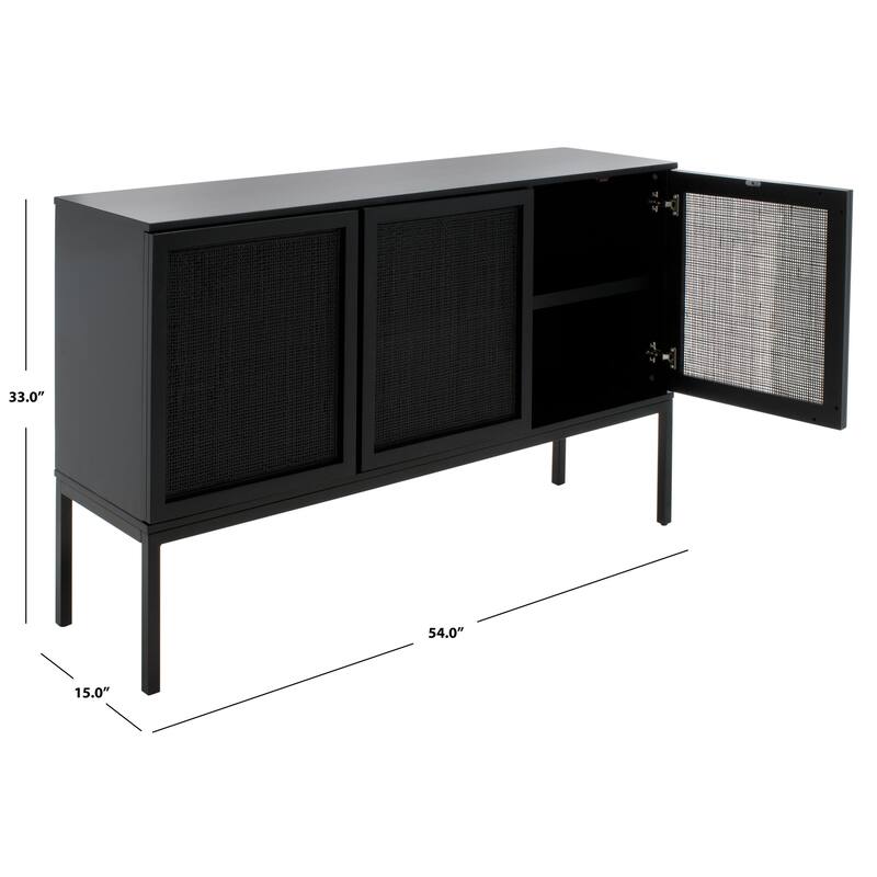 SAFAVIEH Tabetha 2-Shelf Rattan Sideboard - 54 In. W x 15 In. D x 33 In. H - 54Wx15Dx33H