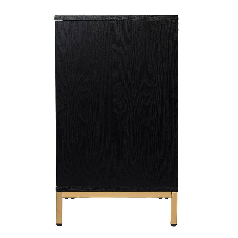 SEI Furniture Marsden Contemporary Black Wooden Touch Screen Electric Fireplace