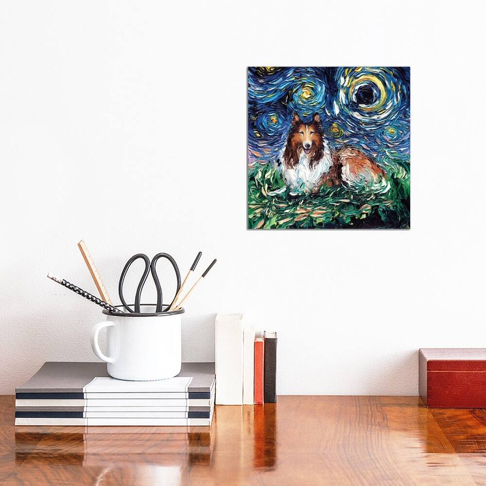 iCanvas "Collie Night" by Aja Trier Canvas Print