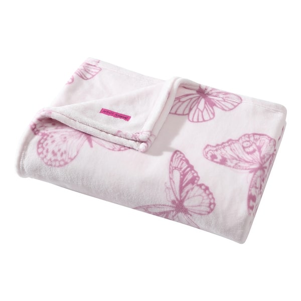 Betsey Johnson Printed Ultra Soft Plush Reversible Blanket