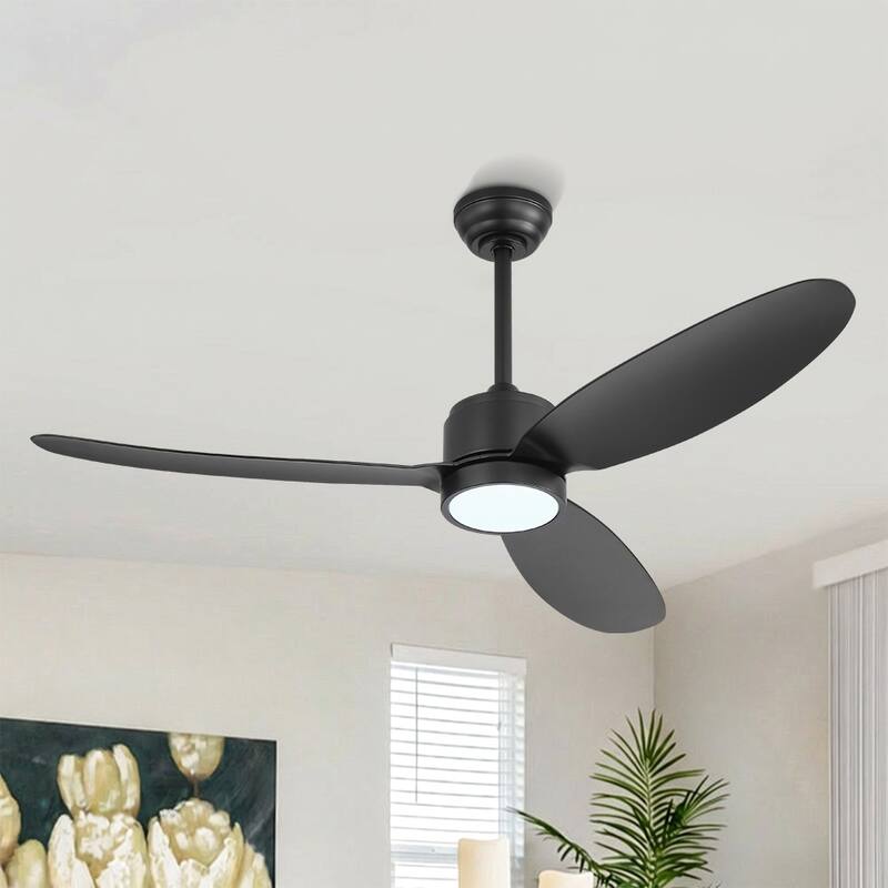 MLiAN 42 in 3 ABS Blades Indoor and Outdoor Ceiling Fan with Integrated LED and Remote Downrod