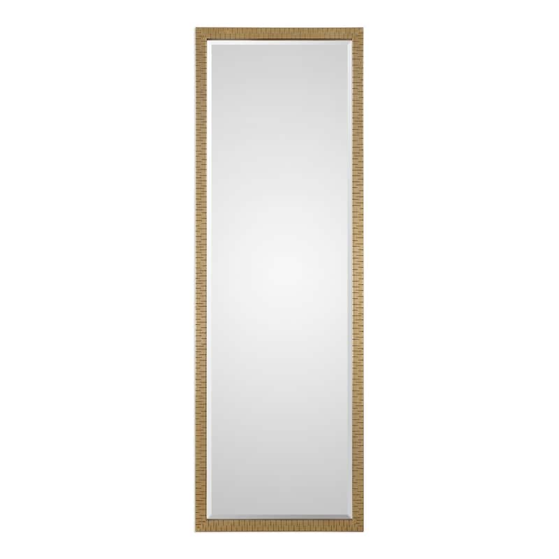 Uttermost Vilmos Contemporary Gold Framed Full Length Wall Mirror - Metallic Gold Leaf - Metallic Gold Leaf