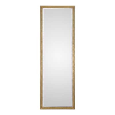 Uttermost Vilmos Contemporary Gold Framed Full Length Wall Mirror - Metallic Gold Leaf