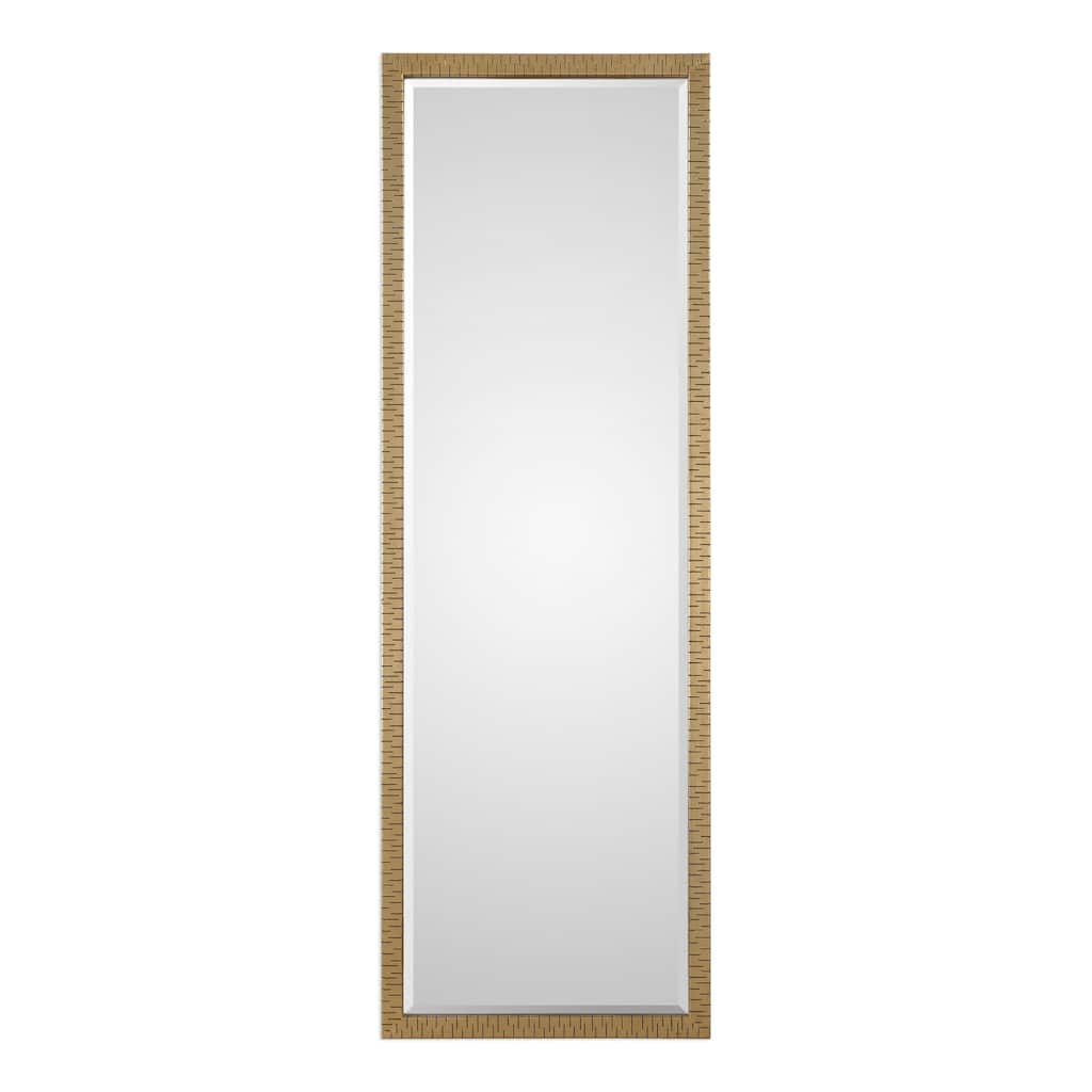 Uttermost Vilmos Contemporary Gold Framed Full Length Wall Mirror - Metallic Gold Leaf