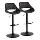 preview thumbnail 4 of 144, Silver Orchid Svellingen Adjustable Bar Stool with Rounded T Footrest - Set of 2 Black Faux Leather/Black Metal