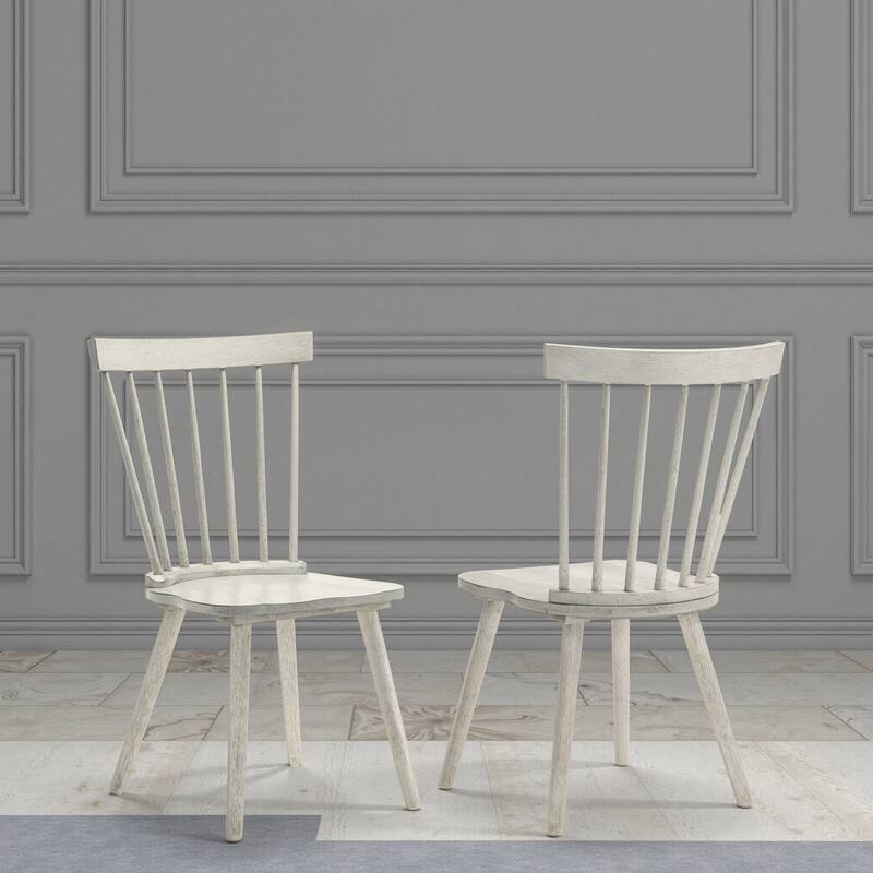 Farmhouse Dining Chair Side Chair Meeting Room Chair Set of 2 White Office Chair Coffee Chair with Wood Legs