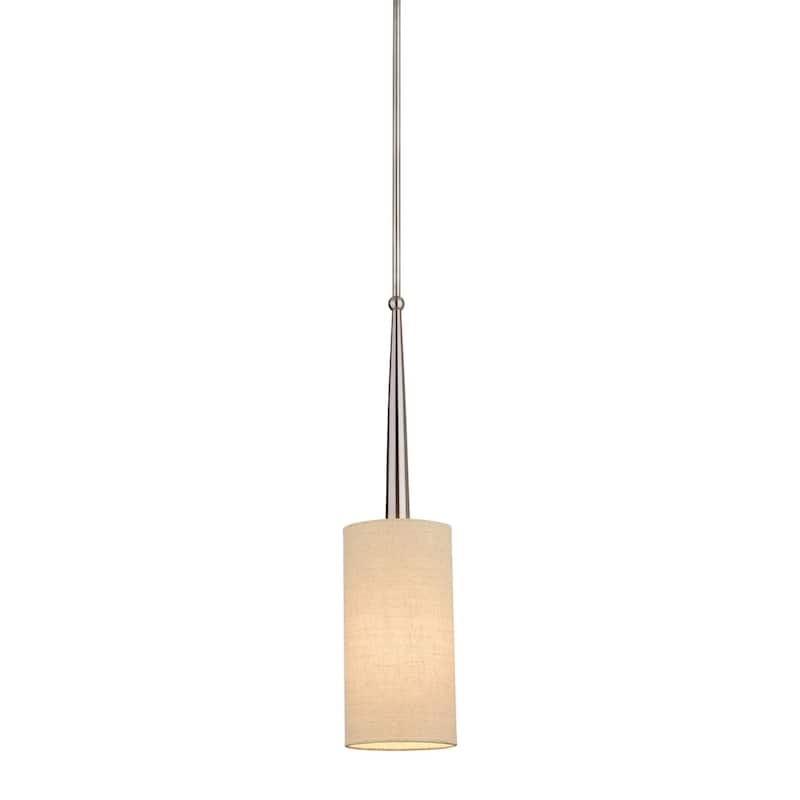 Allure 6-inch Wide 1-Light Pendant in Brushed Nickel - 6in W x 6in D x 25.75in H - Silver
