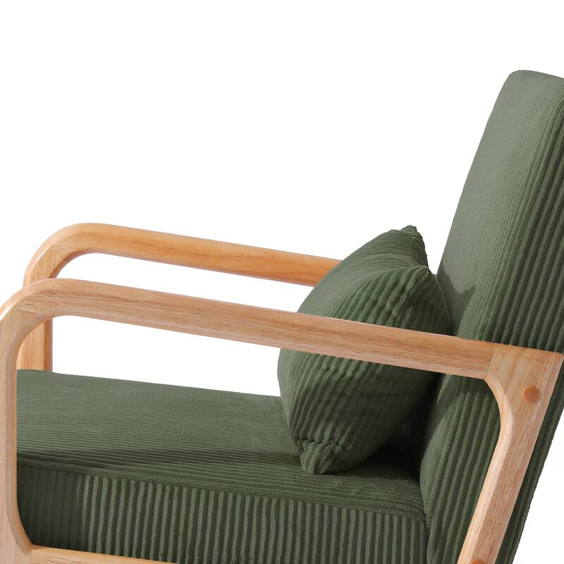 Mid-Century Upholstered Accent Chair with Wood Frame