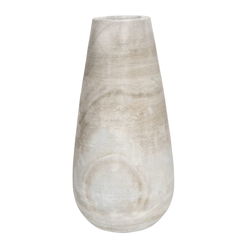Paulownia Wood Grey Wash Vase