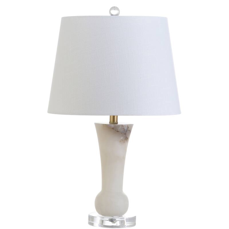 JONATHAN Y Eliza 23" Alabaster LED Table Lamp, Crystal Base
