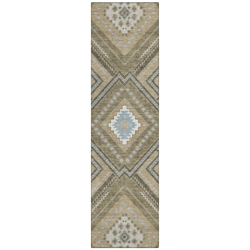 Machine Washable Indoor/ Outdoor Global Boho Chantille Rug