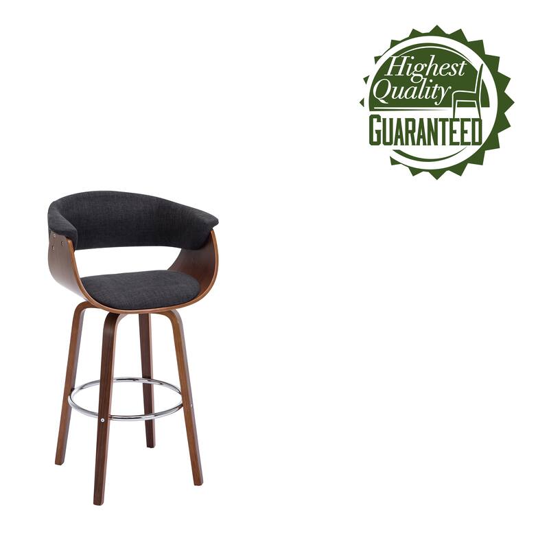 Porthos Home Swivel Bar Stool, Curved Back/Seat, Fabric Upholstery