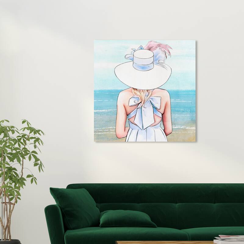 Wynwood Studio Canvas Fashion and Glam Lady of the Sea Blue and Turquoise Nautical & Coastal Wall Art Canvas Print - 30 x 30