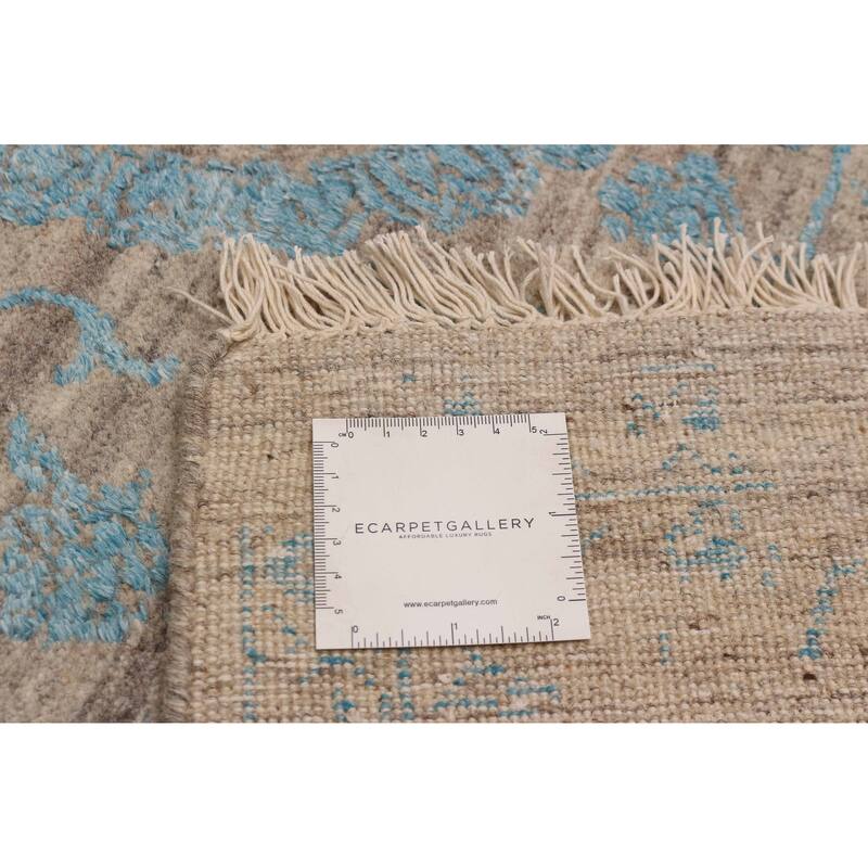 ECARPETGALLERY Hand-knotted Heritage Grey Silk, Wool Rug - 5'6 x 8'11