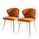 preview thumbnail 54 of 75, HULALA HOME Upholstered Premium Velvet Tufted Dining Chair with Small Base Set of 2