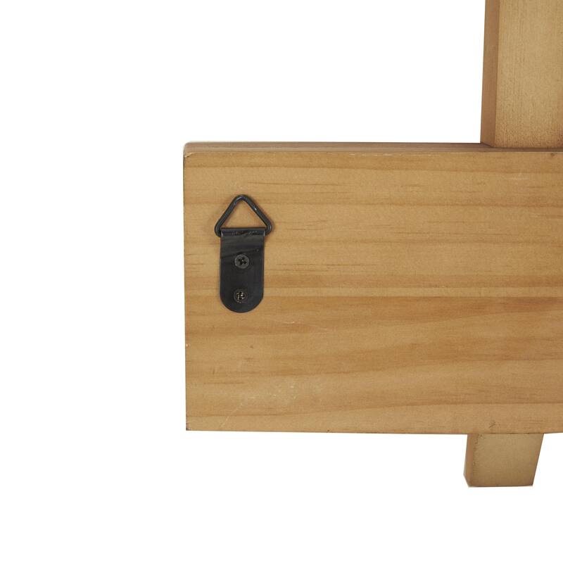 Wood Minimalistic 6 Hanger Home Wall Hook - Brown - Roche River Decor