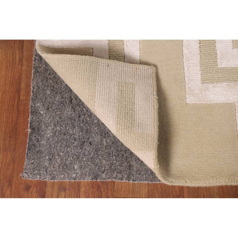 Geometric Modern Large Area Rug Hand-Knotted Wool Carpet - 10'0" x 13'7"