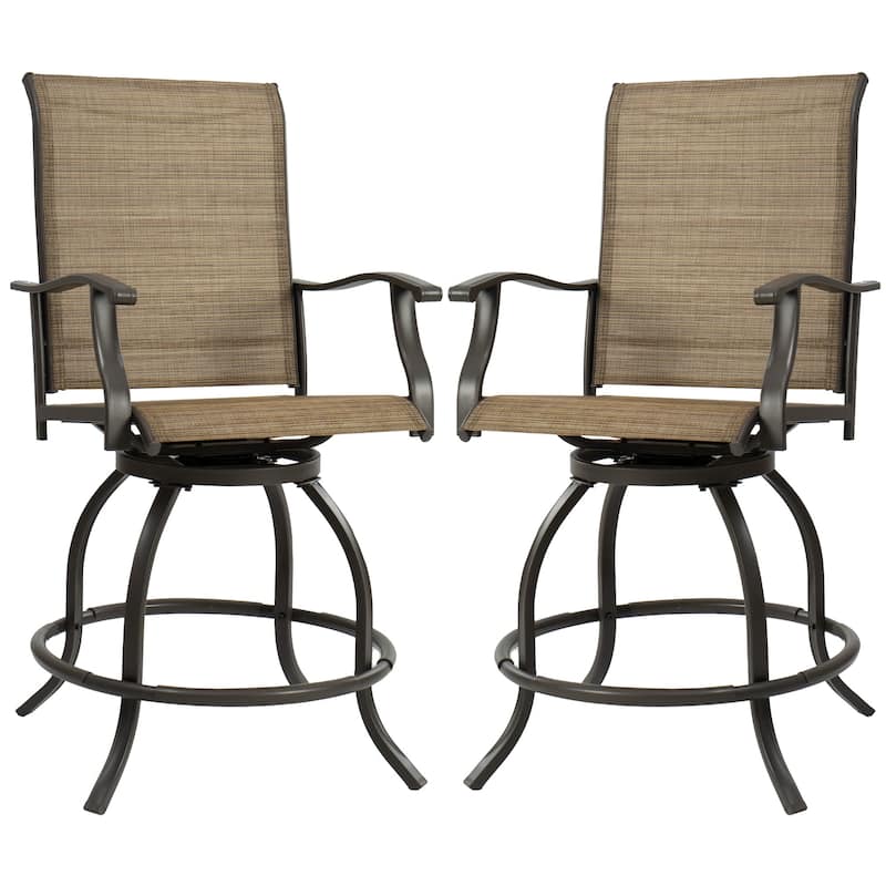Kozyard Isabella High Swivel Bar Stools/Chair Set - Brown