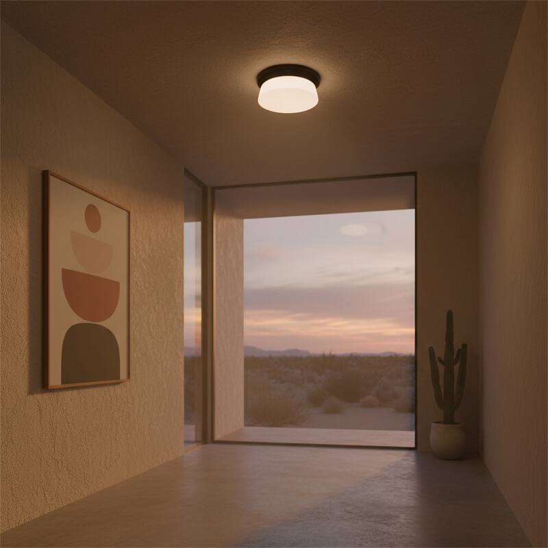 11 inch Black Integrated LED Flush Mount - Black