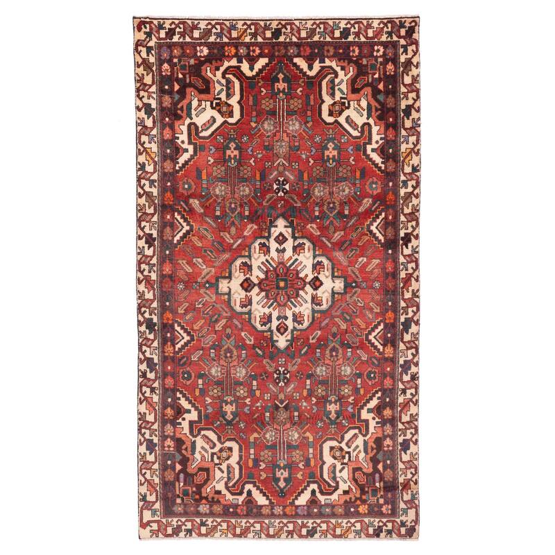 ECARPETGALLERY Hand-knotted Andelz Red Wool Rug - 4'3 x 7'10