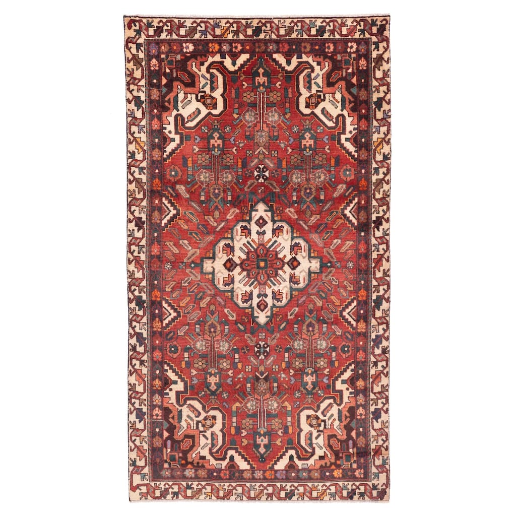 ECARPETGALLERY Hand-knotted Andelz Red Wool Rug - 4'3 x 7'10