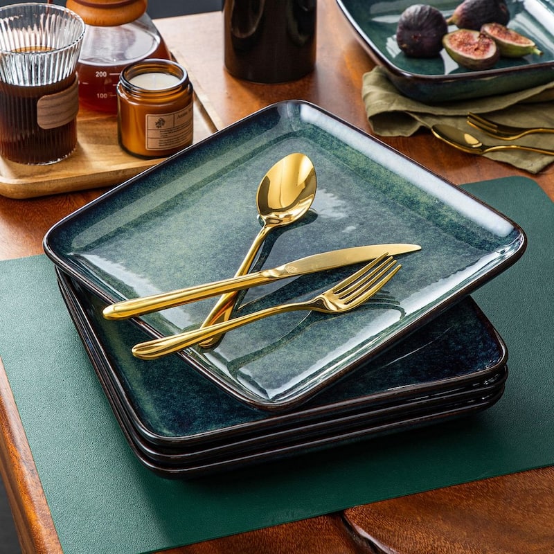 vancasso Stern Reactive Glaze Stoneware Dinnerware Set, Service for 4