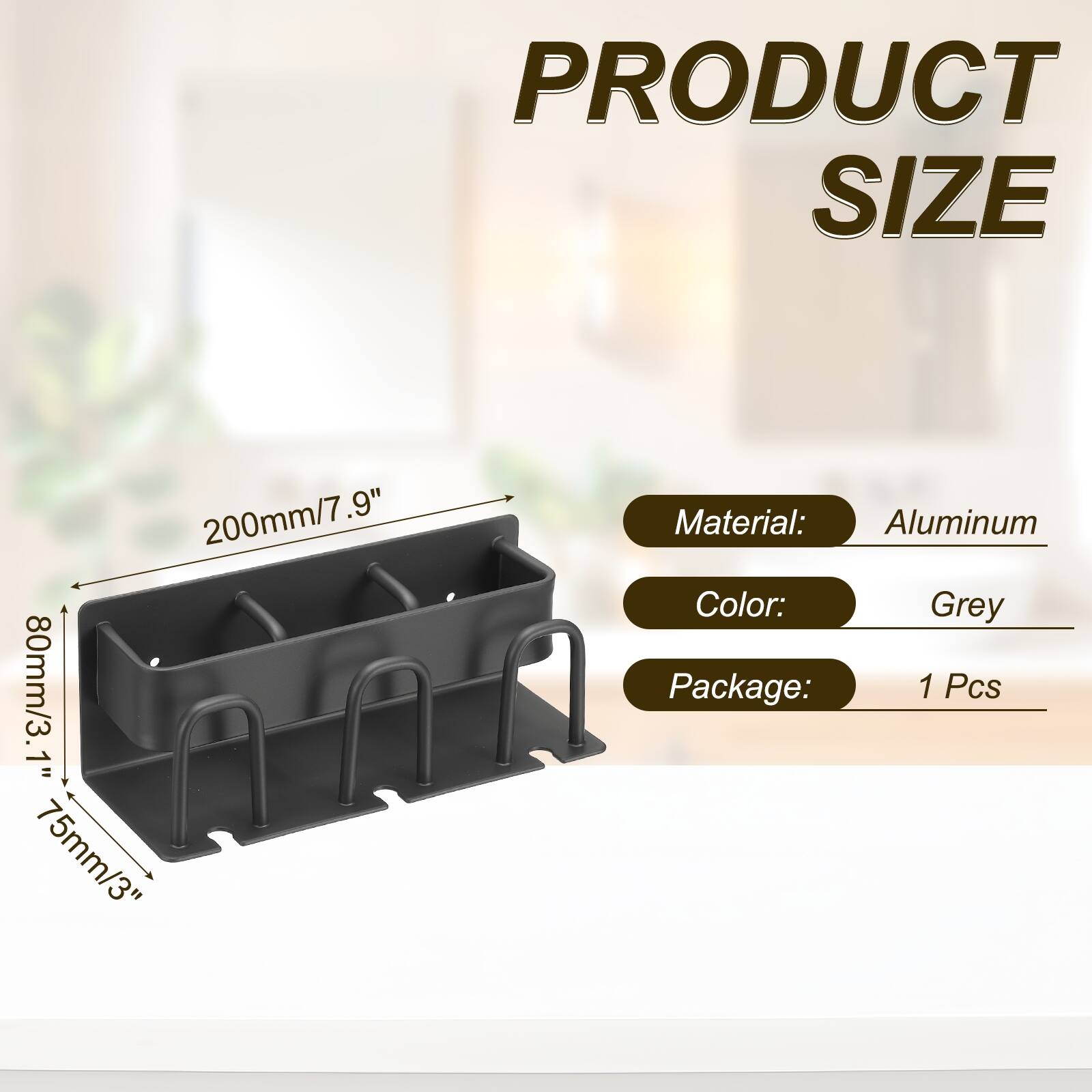 Toothbrush Holder for Bathroom, Wall Mounted Electric Toothbrush Organizer Aluminum Self-Adhesive Shower Organizer