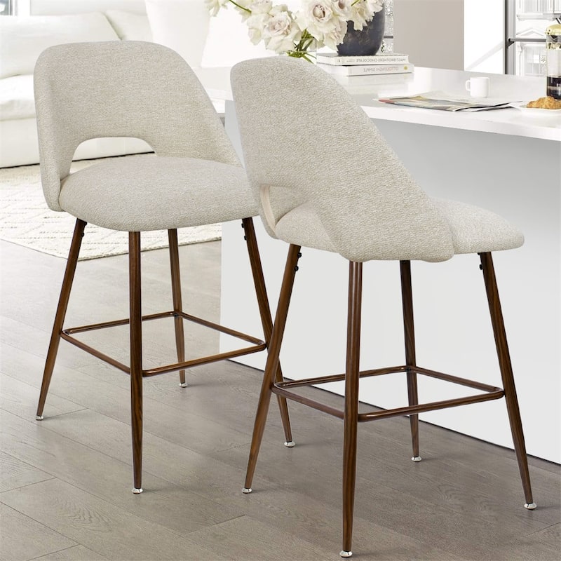 3 Pieces Counter Stool with Metal Frame (Set of 3)