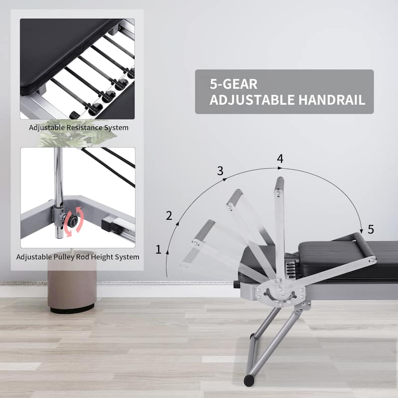 ZENOVA Pilates Reformer，Foldable Pilates Reformer Machine for Home and Gym Use