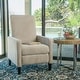 preview thumbnail 2 of 30, Dalton Fabric Recliner Club Chair by Christopher Knight Home Natural Linen