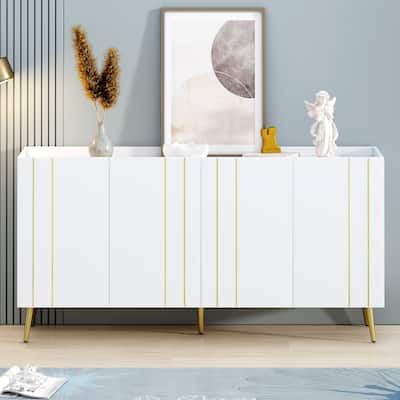 Luxurious Shoe Cabinet with Metal Legs and Adjustable Shelves