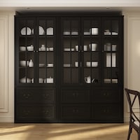 Modular Glass Doors Display Cabinet Combo Bookcase Home Office Pantry ...