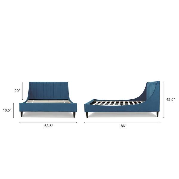 dimension image slide 14 of 23, Aspen Vertical Tufted Upholstered Platform Bed