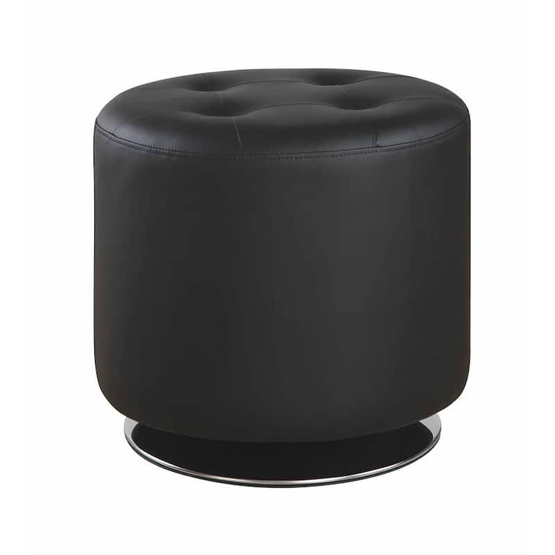 Fairfax Round Ottoman - Black