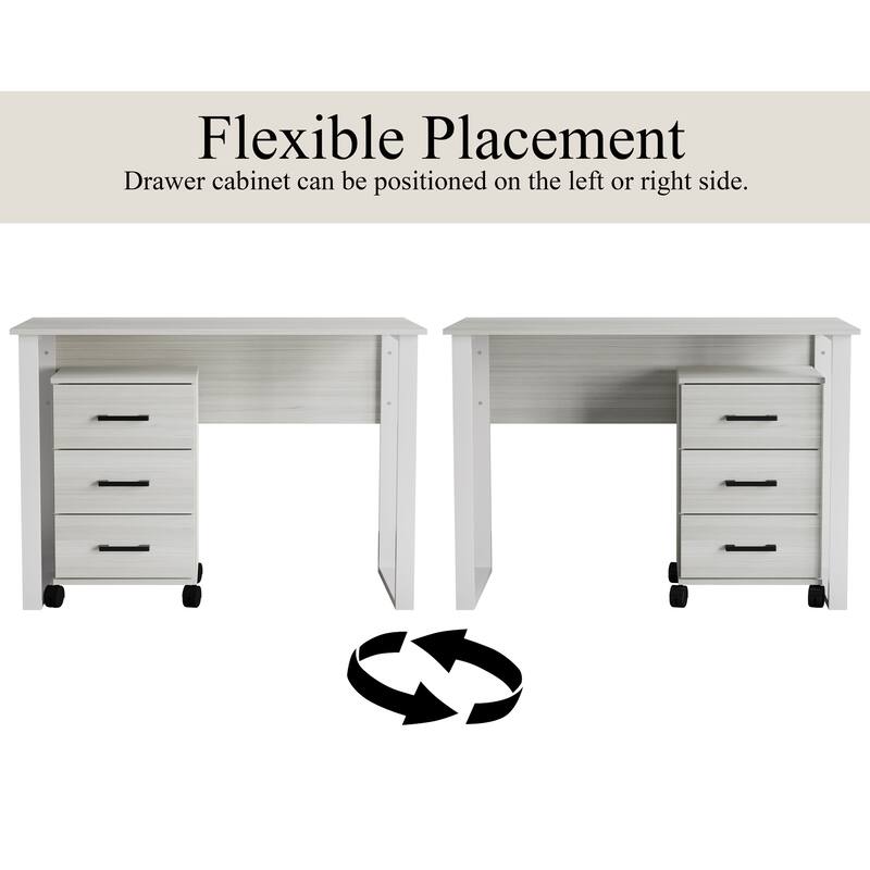 CraftPorch Luxury Writing Table with Drawer Cabinet