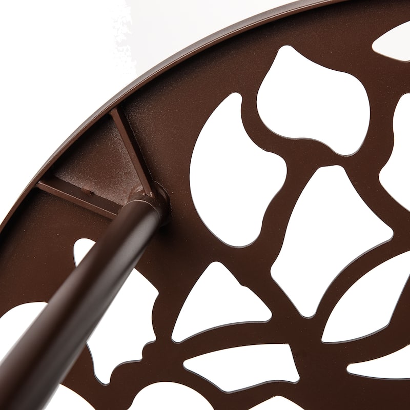 LeisureMod Devon Round Glass Top Aluminum Base Outdoor Side Table - 23 x 23