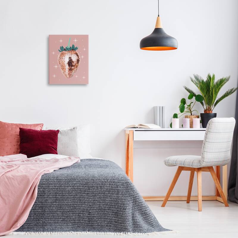 Stupell Luminous Glam Strawberry Canvas Wall Art Design By Lil' Rue