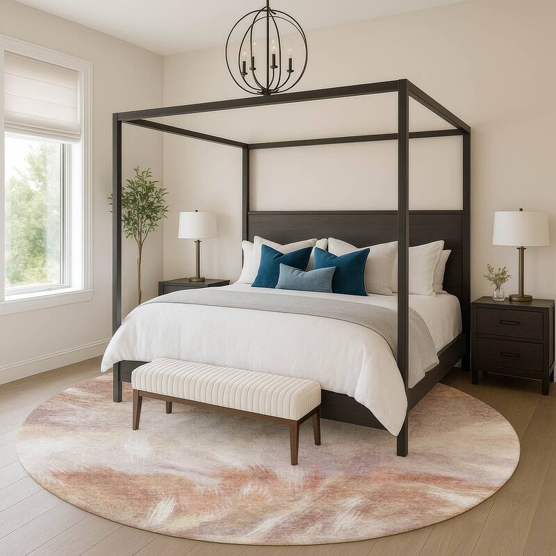 Premium Washable Super Soft Contemporary Blur Mayfield Rug - Copper - 8' x 8'