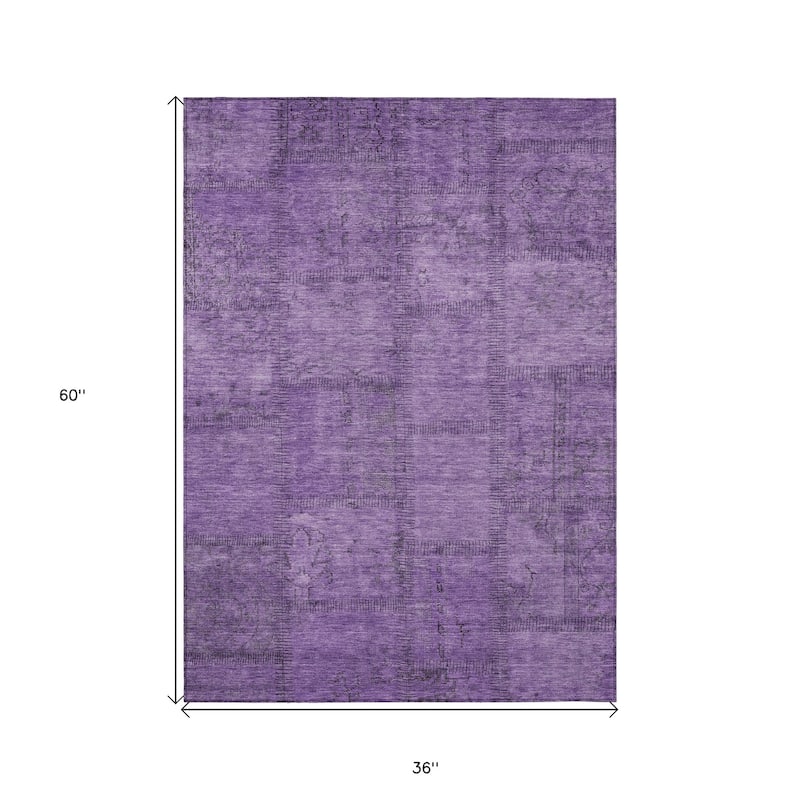 HomeRoots Patchwork Transitional Rectangle Outdoor Rug