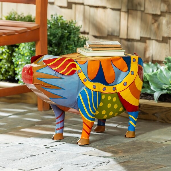 Colorful Folk Art Pig Side Table - Bed Bath & Beyond - 35851074