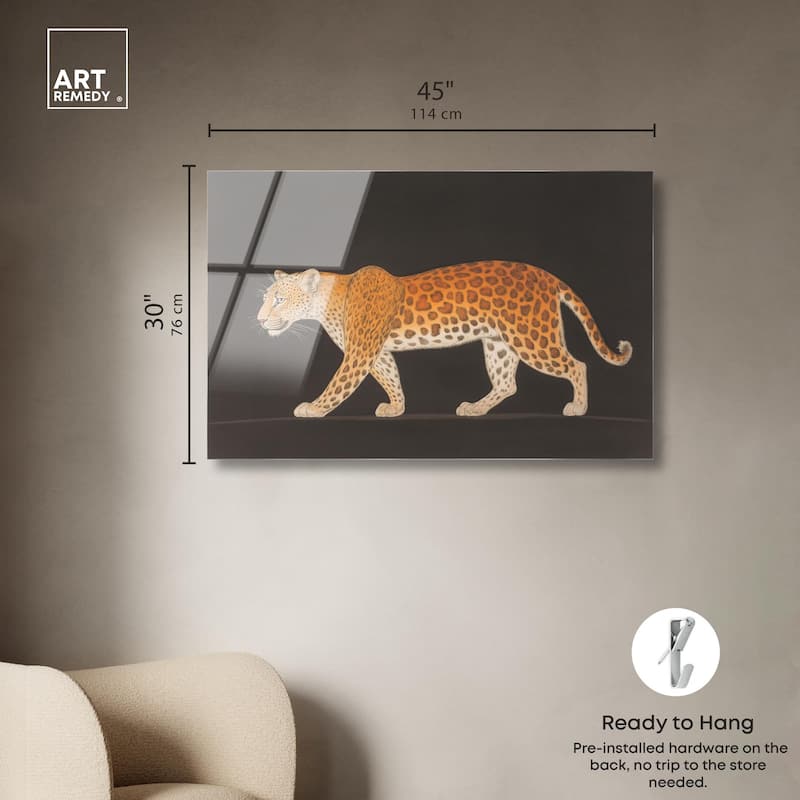 Golden Leopard Acrylic by Art Remedy, Ready to Hang