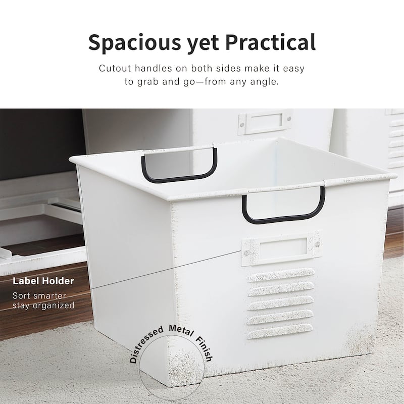 Copern Industrial 44-inch Metal 6-Bin Storage Shelf by Furniture of America