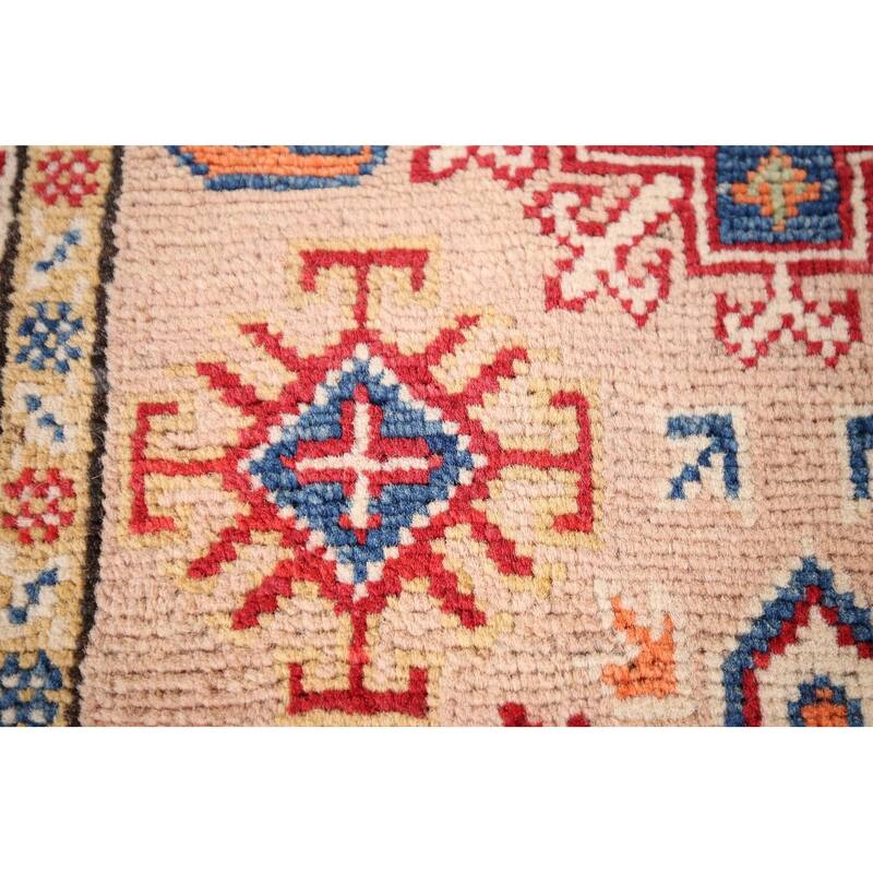 Kazak Accent Rug Hand-Knotted Traditional / Geometric Wool Carpet - 2'0" x 3'2"