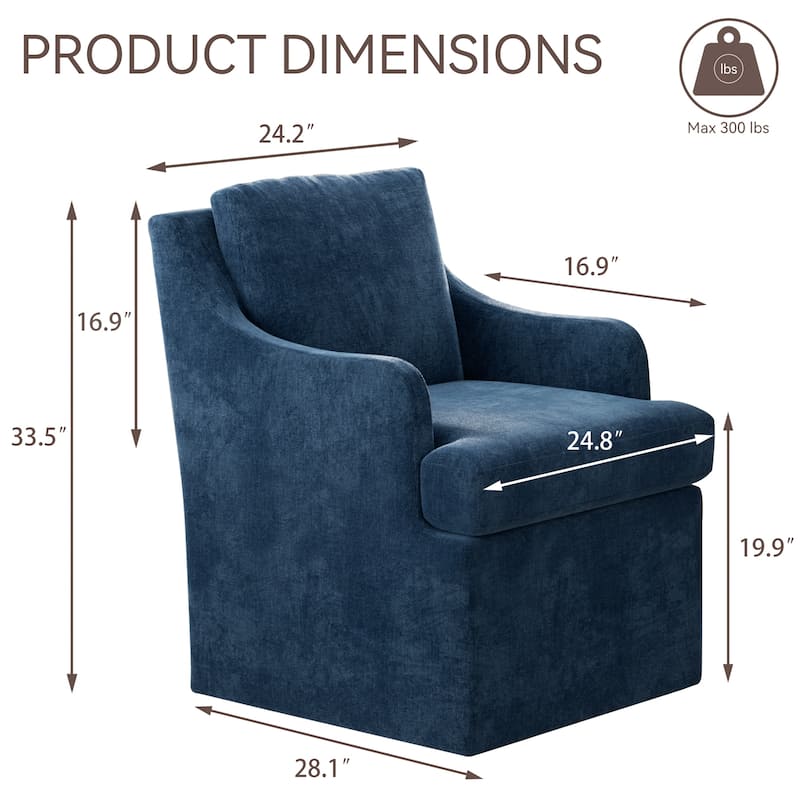 Upholstered Dining Chairs, Modern Kitchen Chairs Dinner Chairs with 4 Casters