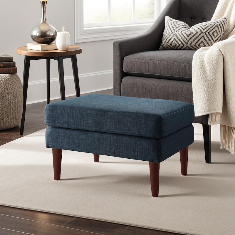 Mid Century Ottoman - Upholstered Accent Furniture with Hidden Storage and Sleek Retro Design for Living Spaces